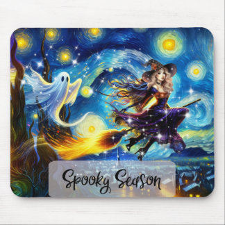 Tapis De Souris Starry Night Witchy Halloween Design