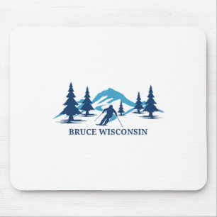 Tapis De Souris Station de ski de Bruce Wisconsin Skieur Ski