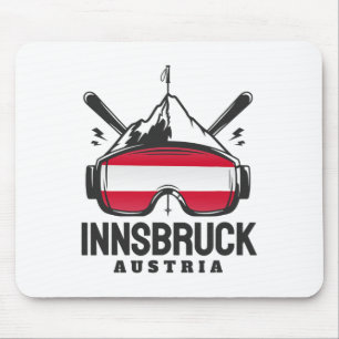Tapis De Souris Station de ski d'Innsbruck Autriche Ski rétro