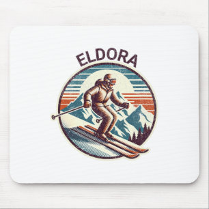 Tapis De Souris Station de ski Retro Vintage Eldora Colorado Stati
