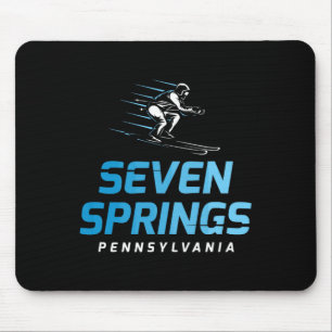 Tapis De Souris Station de ski Seven Springs Pennsylvanie Ski rétr