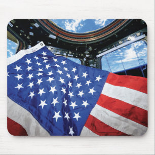 Tapis De Souris Station spatiale Drapeau américain Orbite terrestr
