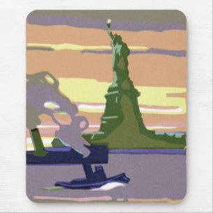 Tapis De Souris Statue de la Liberté à New York City, Voyage Vinta