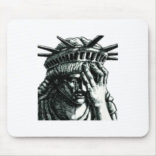Tapis De Souris Statue De La Liberté Pleurant Anti Trump Ne Résist