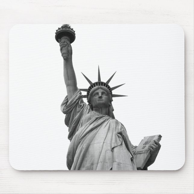 Tapis De Souris Statue noire et blanche de la Liberté (Devant)