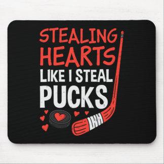 Tapis De Souris Stealing Hearts Stealing Pucks Hockey Valentines D