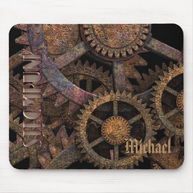 Tapis De Souris Steampunk Cogs and Wheels Personalised (Devant)