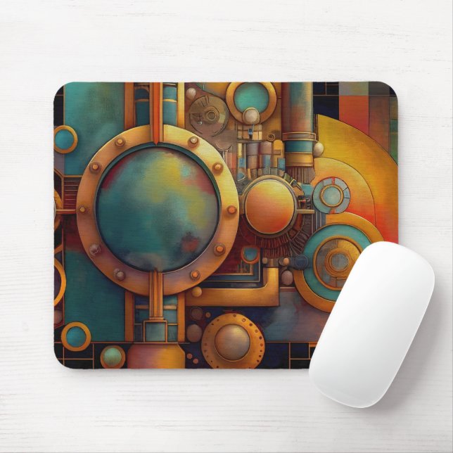 Tapis De Souris Steampunk Industrial Geometry Art (Avec souris)