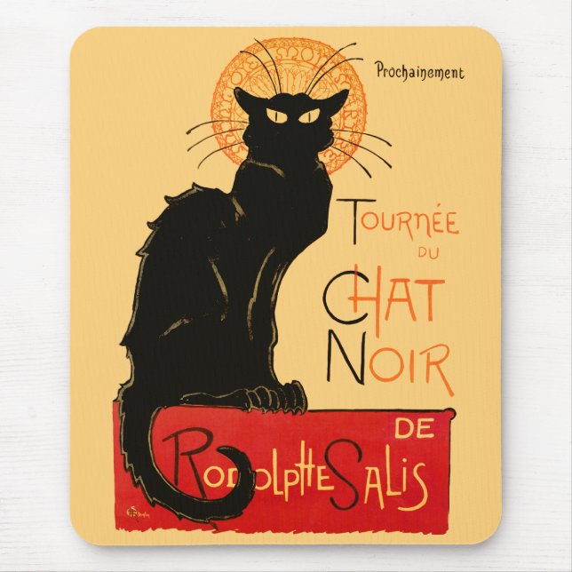 Tapis De Souris Steinlen Chat Noir Classique Art Français (Devant)