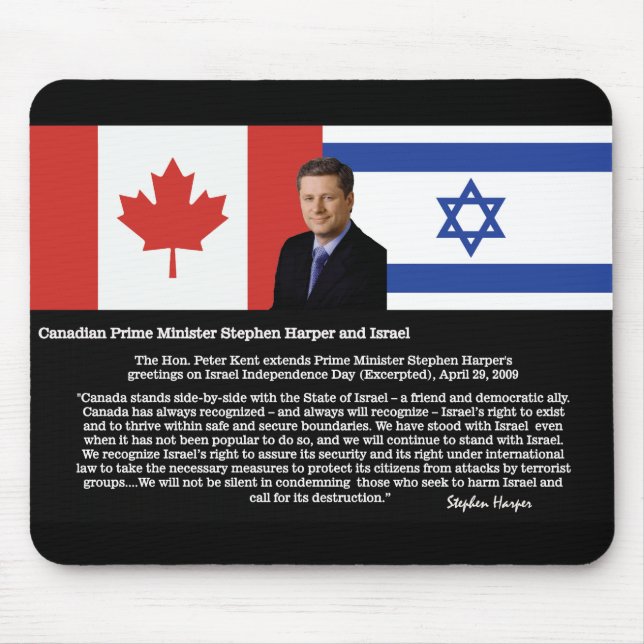 Tapis De Souris Stephen Harper parle au sujet de l'Israël (Devant)