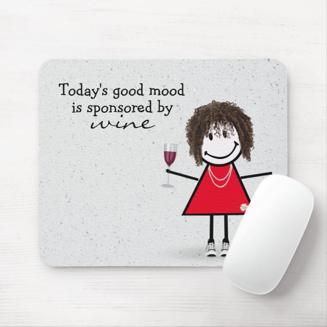 Tapis De Souris Stick Girl avec vin et Basket (Avec souris)