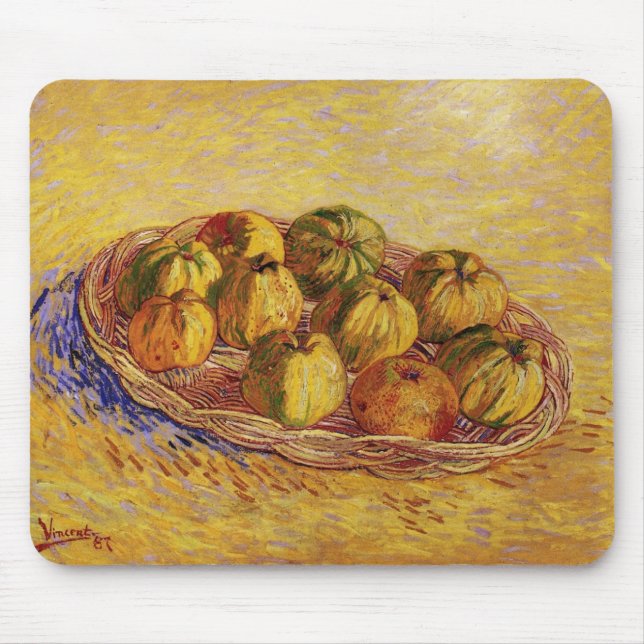 Tapis De Souris Still Life, Panier de pommes de Vincent van Gogh (Devant)