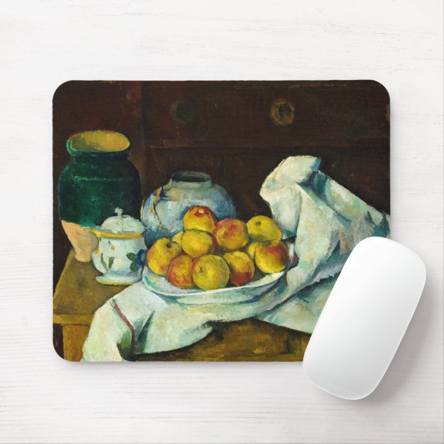 Tapis De Souris Still Life with Commode, 1887-1888 par Paul Cezann (Avec souris)