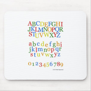 Tapis De Souris Stimulant coloré de l'alphabet des enfants +
