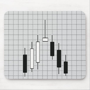 Tapis De Souris Stock diagramme de marché noir et blanc