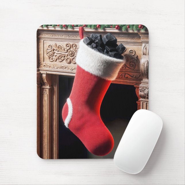 Tapis De Souris Stocker De Noël Rempli De Charbon (Avec souris)
