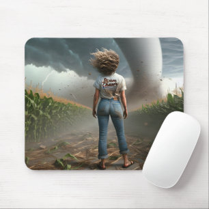 Tapis De Souris Storm Chaser Une femme regarde une tornade