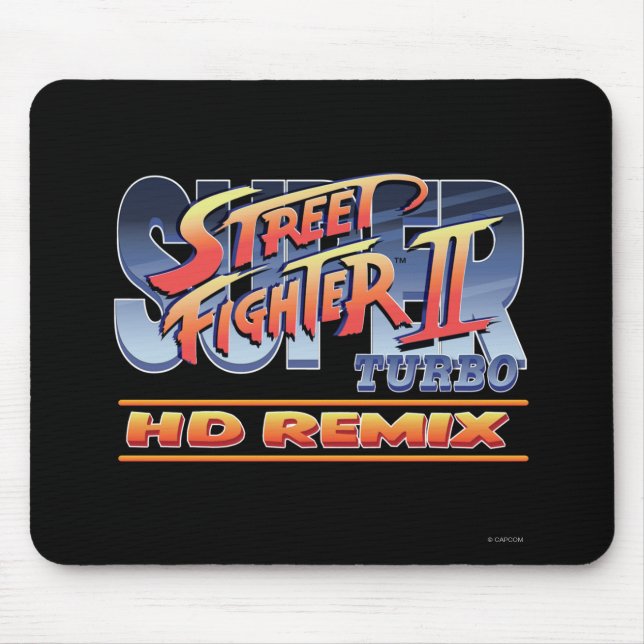 Tapis De Souris Street Fighter II Turbo HD remélangent le logo (Devant)