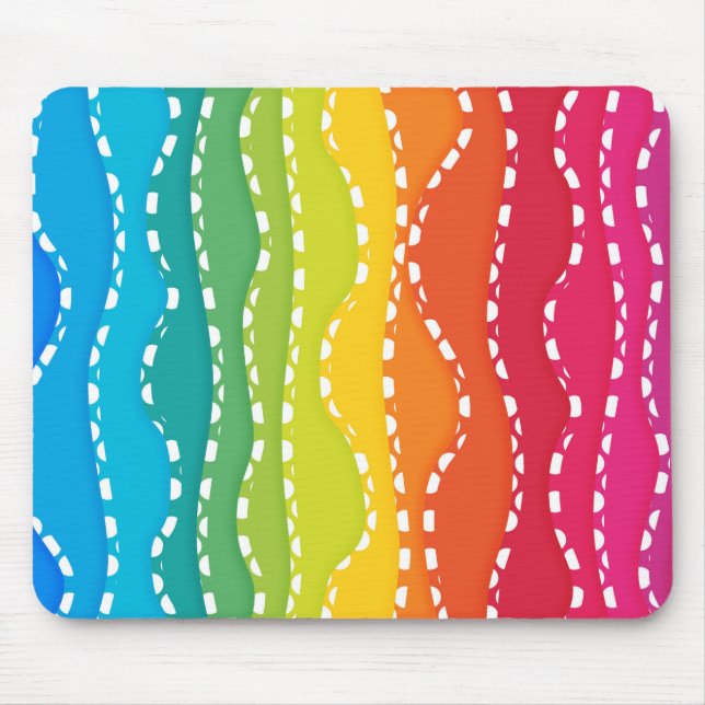 Tapis De Souris Stripes arc-en-ciel (Devant)