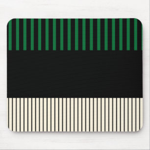 Tapis De Souris Stripes couleur - Vert, Crème et Noir