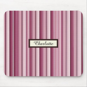 Tapis De Souris Stripes verticales contemporaines de couleur rose