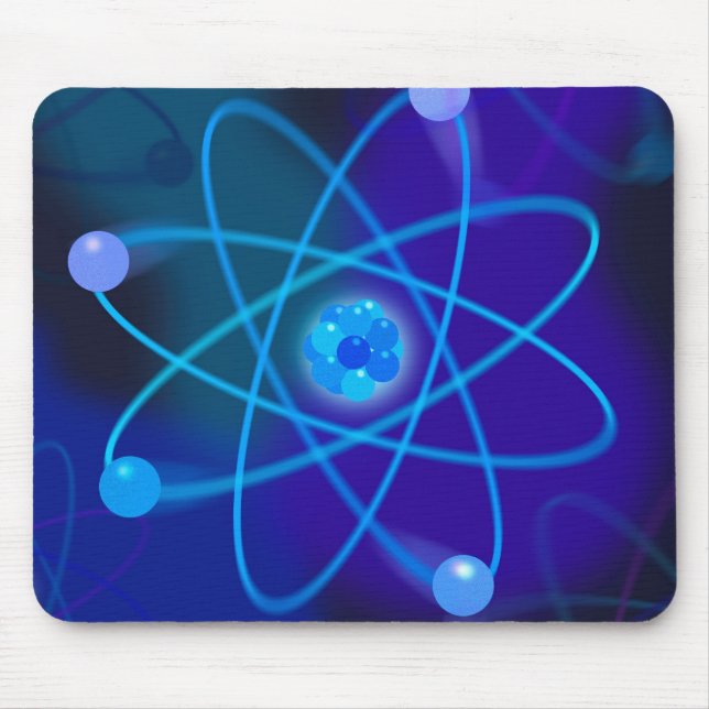 Tapis De Souris Structure Atomique Bleue Science (Devant)