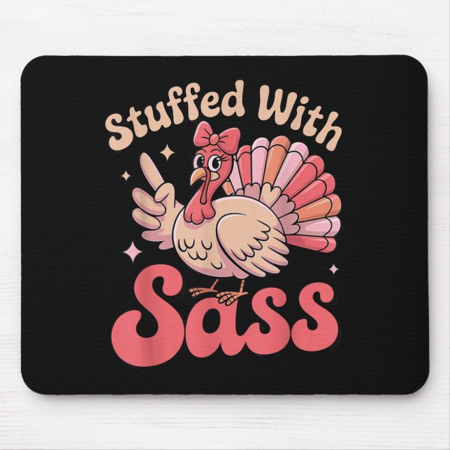 Tapis De Souris Stuffed With S Turkey Cute Nk Coquette Thanksgivin (Devant)
