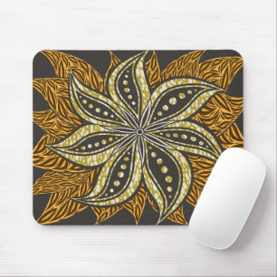 Tapis De Souris Style Batik Floral Abstrait africain
