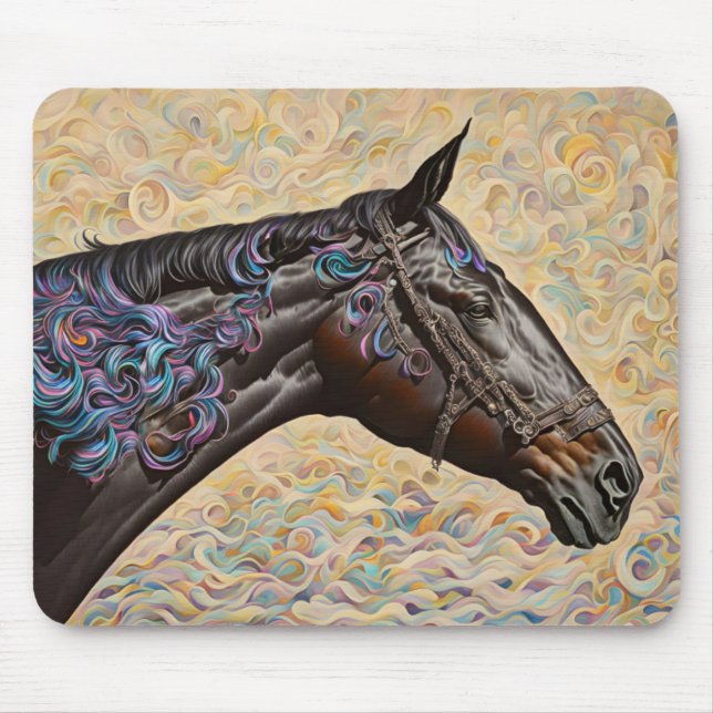 Tapis De Souris Style guerrier Cheval Whimsical Art Pad (Devant)