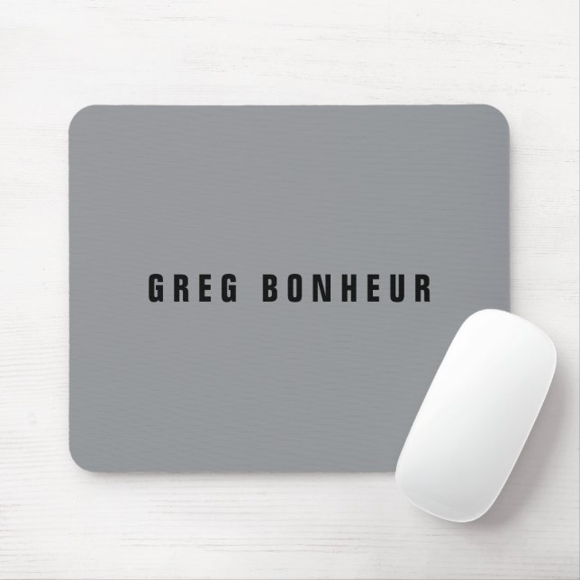 Tapis De Souris Style moderne Nom de recherche | Gris et noir (Avec souris)