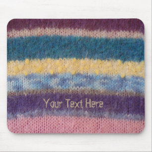 Tapis De Souris style rétro coloré tricot à la main rayé