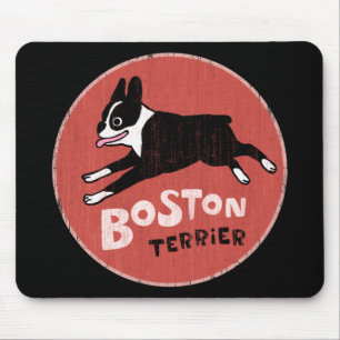Tapis De Souris Style rétro Cool Boston Terrier   Joli chien de de