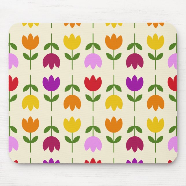 Tapis De Souris Style scandinave coloré sur Crm Flower Motif (Devant)