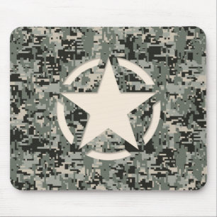 Tapis De Souris Style stylo étoile Camouflage numérique kaki