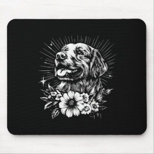 Tapis De Souris Style tatouage Adulte Golden Retriever Retro Chien