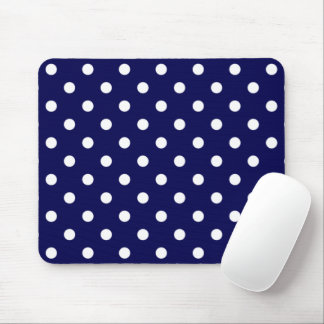 Tapis De Souris  Stylish Polka Dots On Dark Blue Mouse Pad