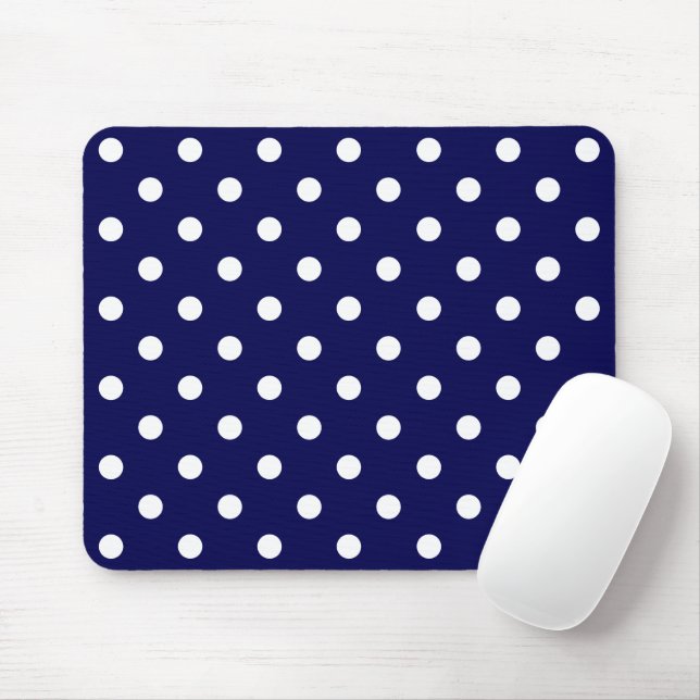 Tapis De Souris  Stylish Polka Dots On Dark Blue Mouse Pad (Avec souris)