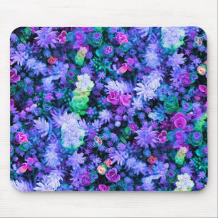 Tapis De Souris Succulents floraux roses et pourpres Girly