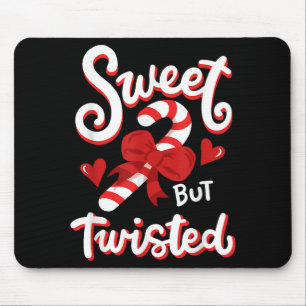 Tapis De Souris Sucre de canne de Noël doux mais tordu amusant Noë