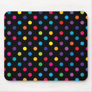 Tapis De Souris Sucrerie sur le point de polka noir