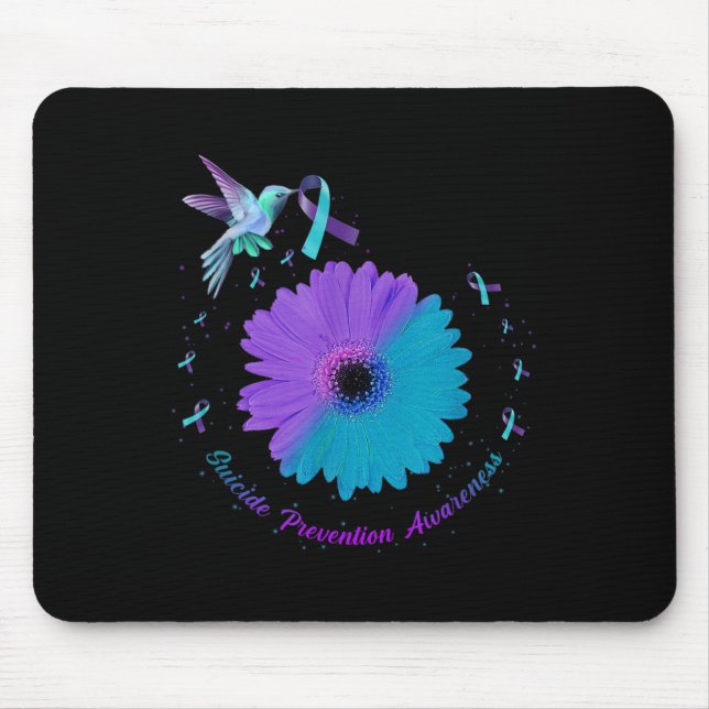 Tapis De Souris Suicide au ruban pourpre du coeur de tournesol de  (Devant)