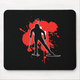Tapis De Souris Suisse Drapeau Biathloniste - Biathlon Suisse 1