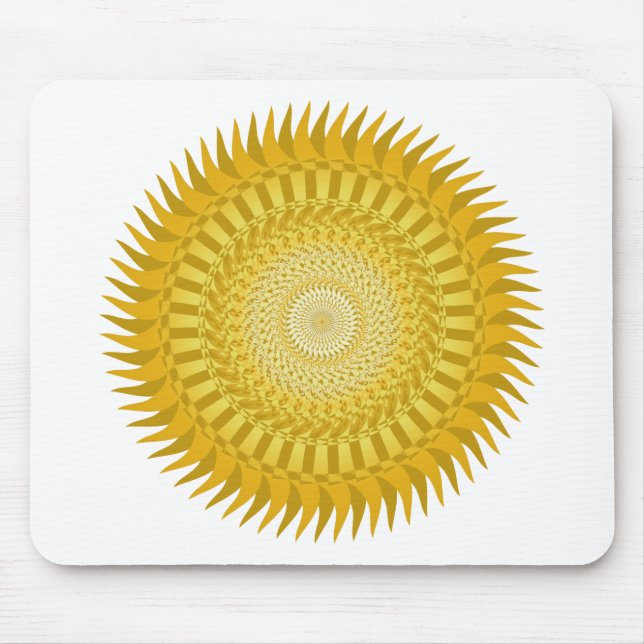 Tapis De Souris Sun Mandala en jaune (Devant)