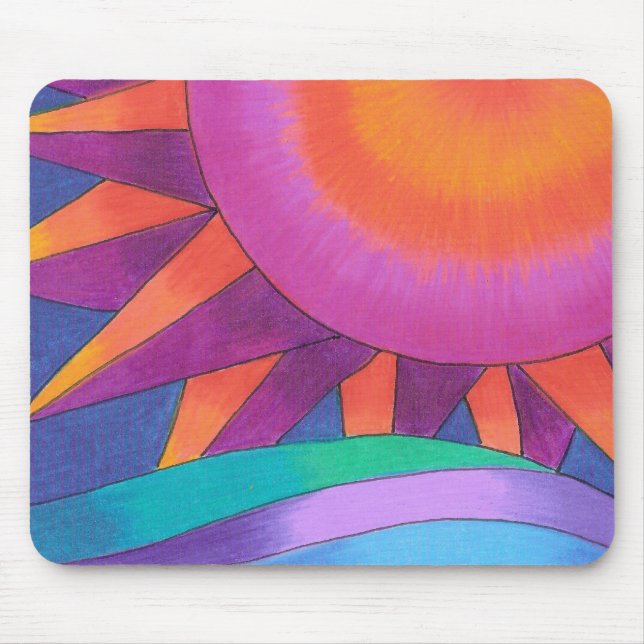 Tapis De Souris Sun rose et orange Mousepad (Devant)