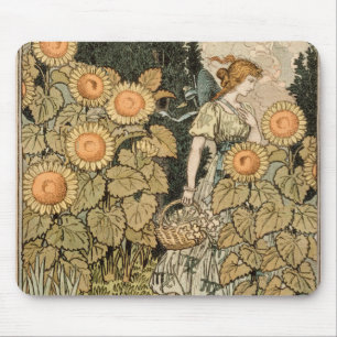 Tapis De Souris Sunflower Art Nouveau Jardin Grasset Femme