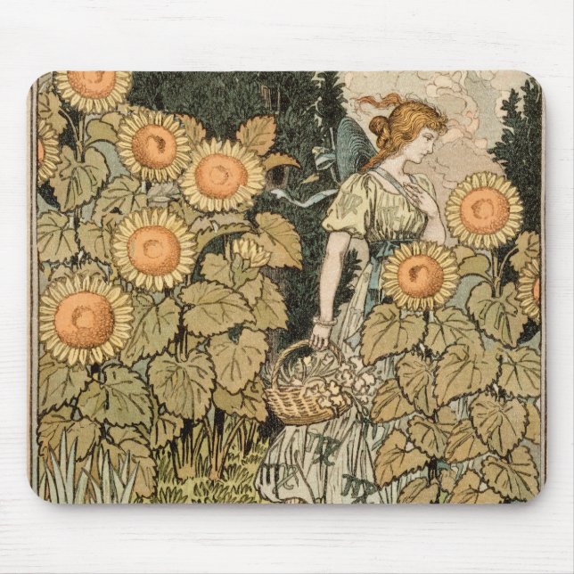 Tapis De Souris Sunflower Art Nouveau Jardin Grasset Femme (Devant)
