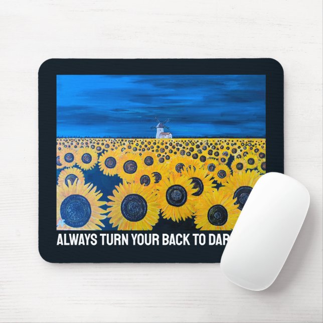 Tapis De Souris Sunflower Field Painting by Alfred Fox (Avec souris)