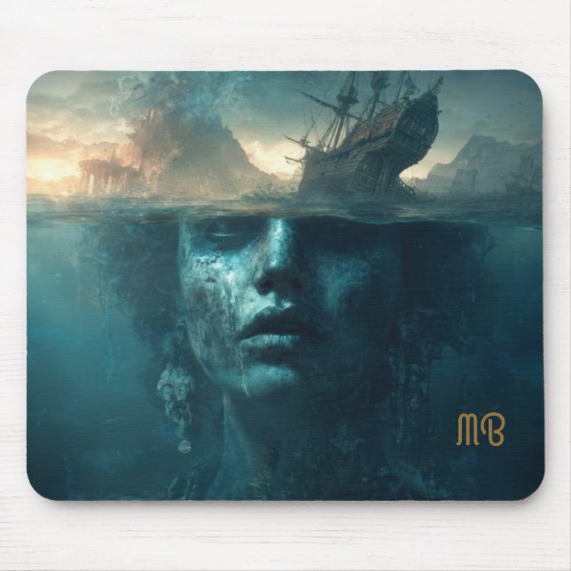 Tapis De Souris Sunken Siren Ghost Ship Fantasy Art (Devant)
