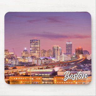 Tapis De Souris Sunset Over Boston, Massachusetts, États-Unis