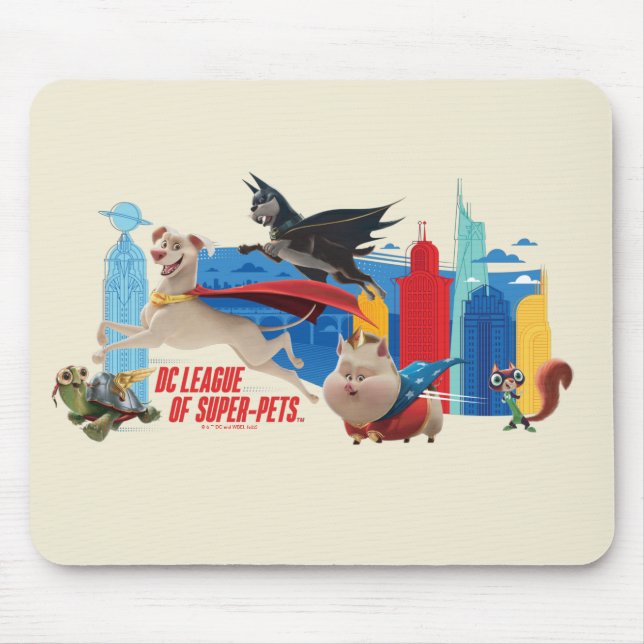 Tapis De Souris Super-Animaux de compagnie patrouillant la métropo (Devant)